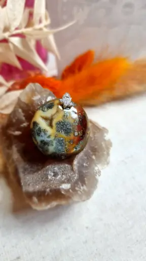 Marcassite en agate plume 2,9cm
